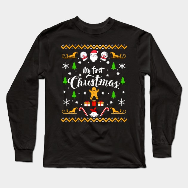 My First Christmas Sweater Long Sleeve T-Shirt by KsuAnn